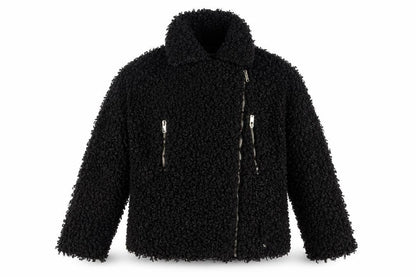 Boohoo Women's Black Biker Jacket Size 10, Winter Classic