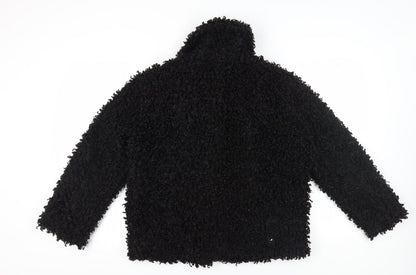 Boohoo Women's Black Biker Jacket Size 10, Winter Classic