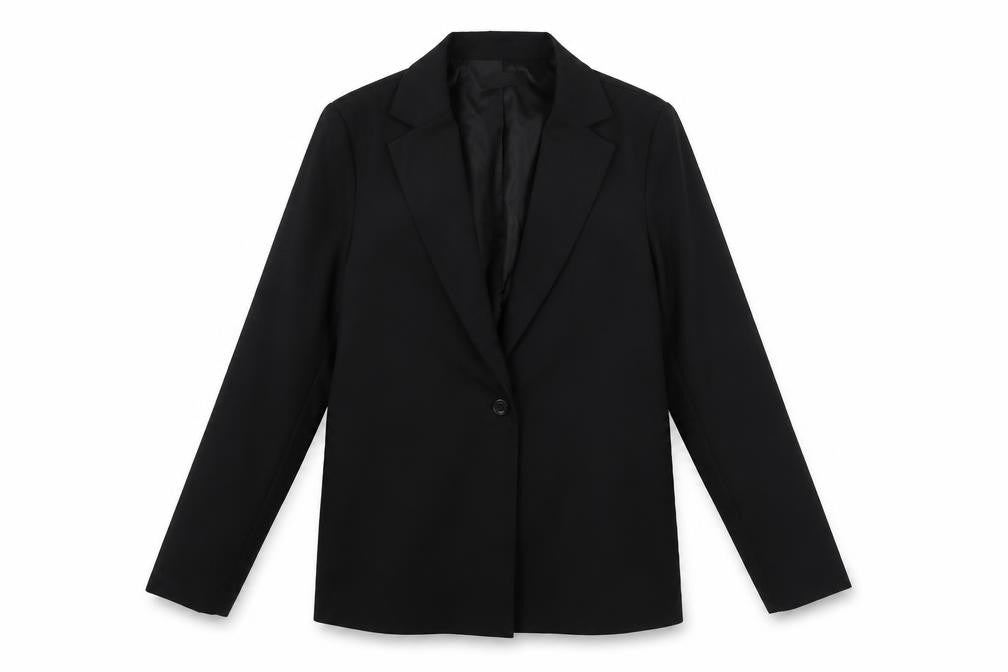 PRETTYLITTLETHING Women's Black Blazer UK 12 Notch Lapel