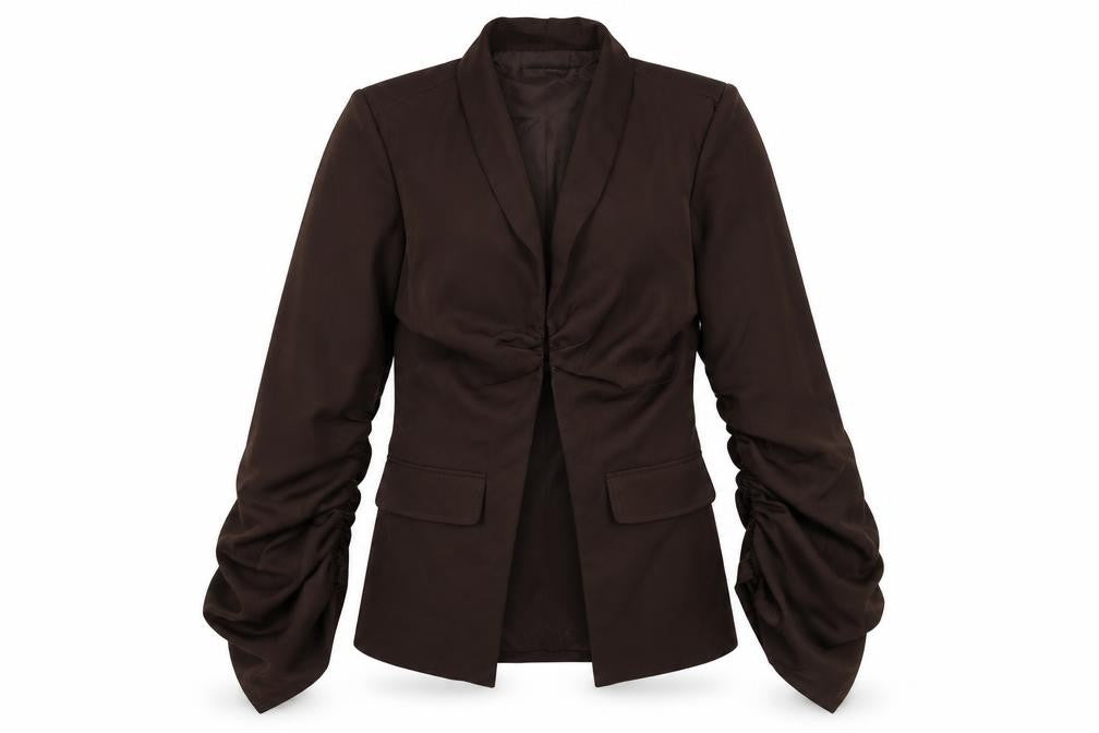 PrettyLittleThing Women's Brown Long Sleeve Blouse, Size 6