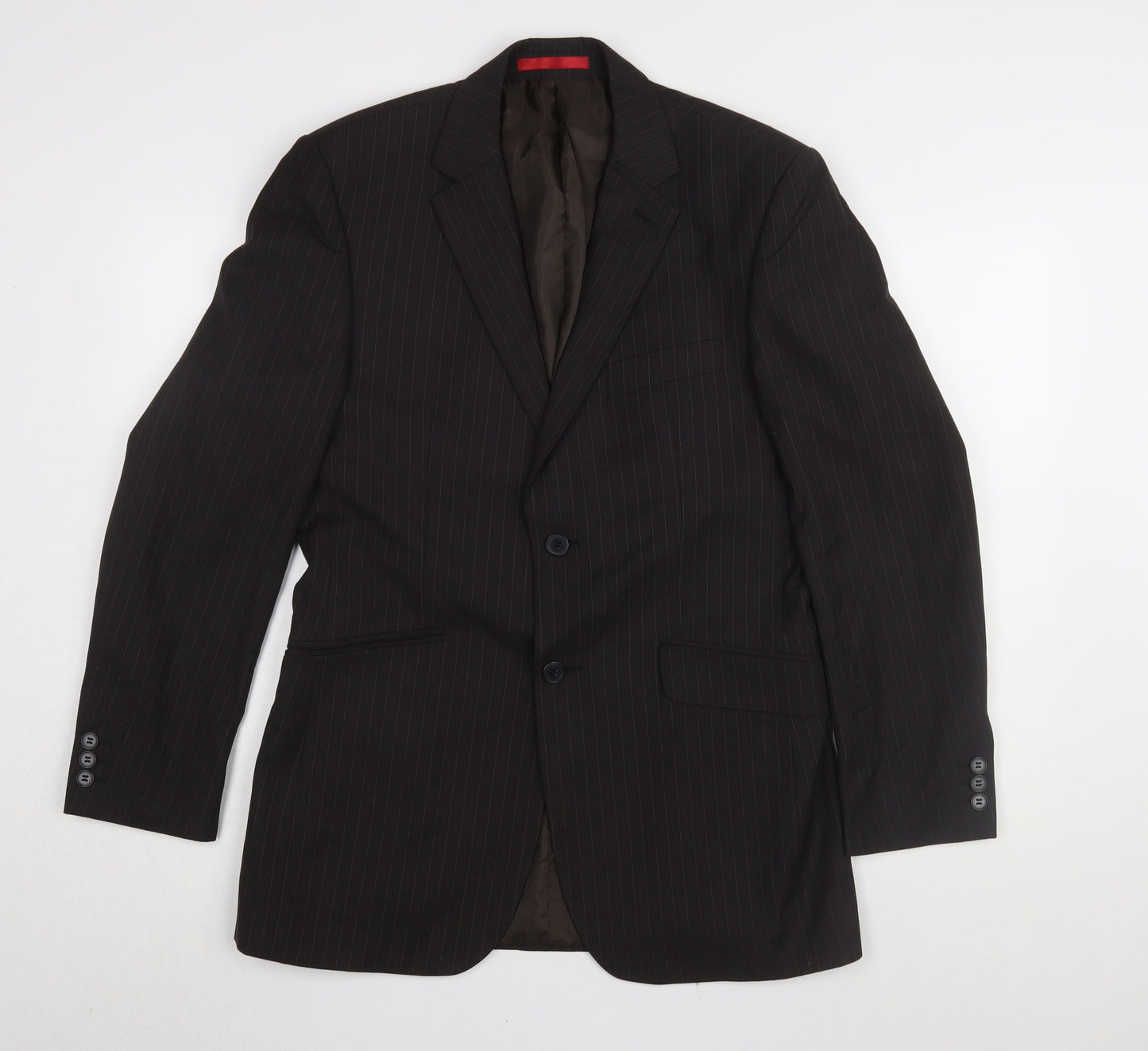 Burton Men's Black Pinstripe Blazer, Size 38R, Regular Fit