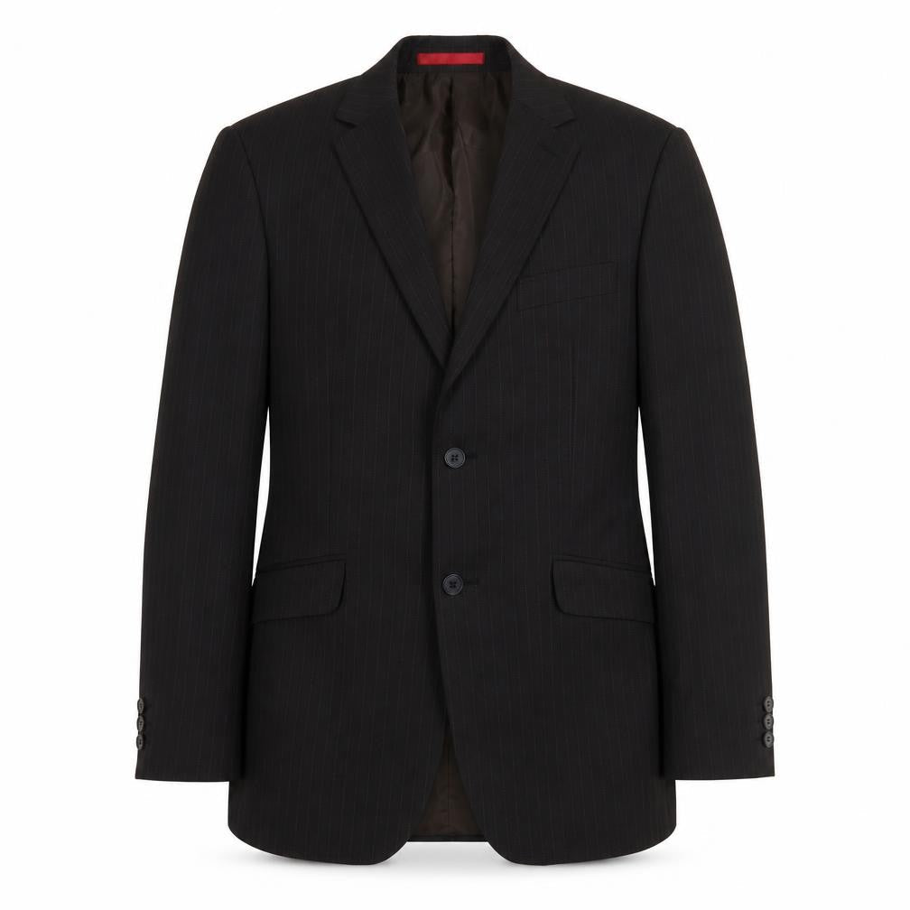 Burton Men's Black Pinstripe Blazer, Size 38R, Regular Fit