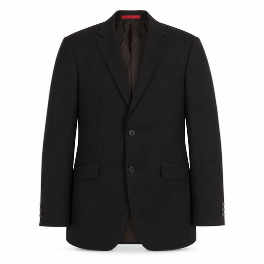 Burton Men's Black Pinstripe Blazer, Size 38R, Regular Fit