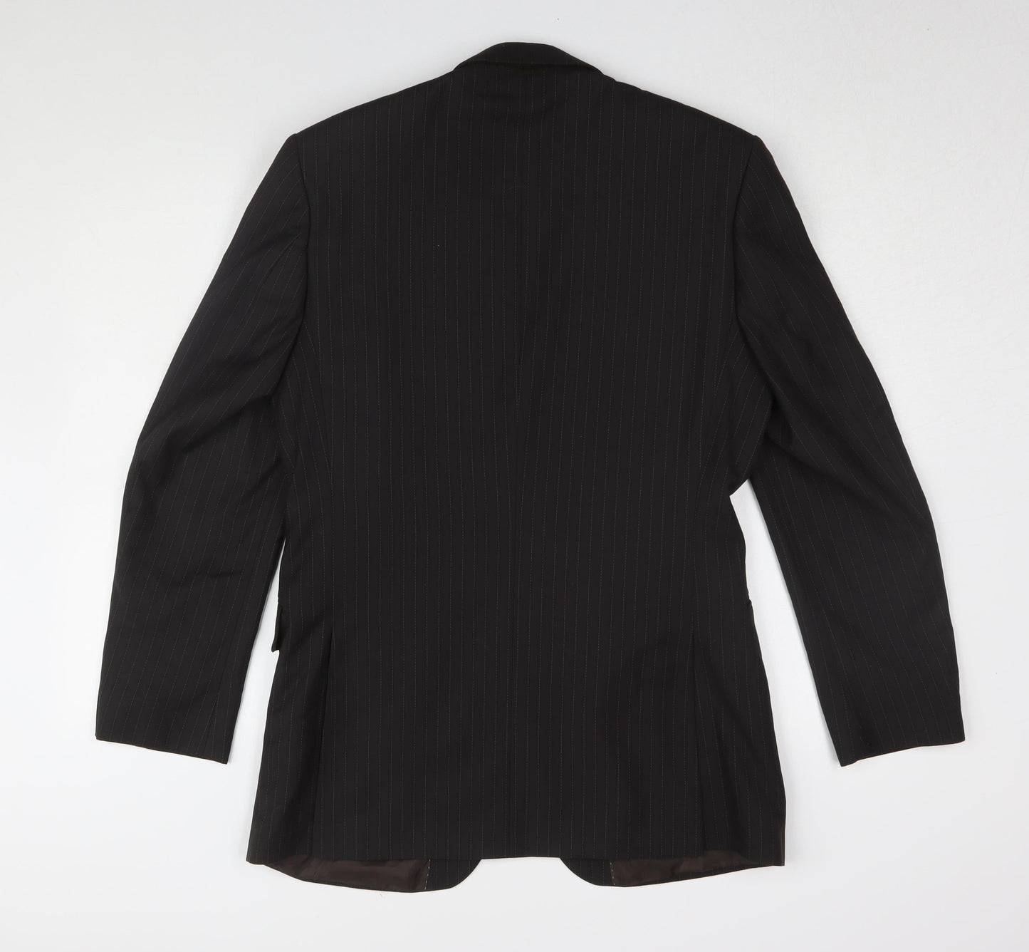 Burton Men's Black Pinstripe Blazer, Size 38R, Regular Fit
