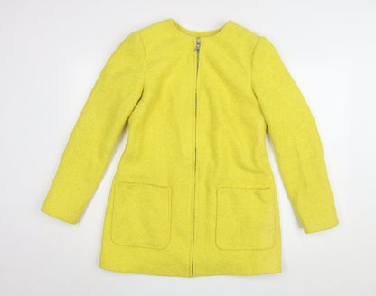 New Look Women's Yellow Wool Blend Coat Size 10