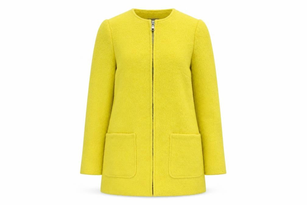 New Look Women's Yellow Wool Blend Coat Size 10