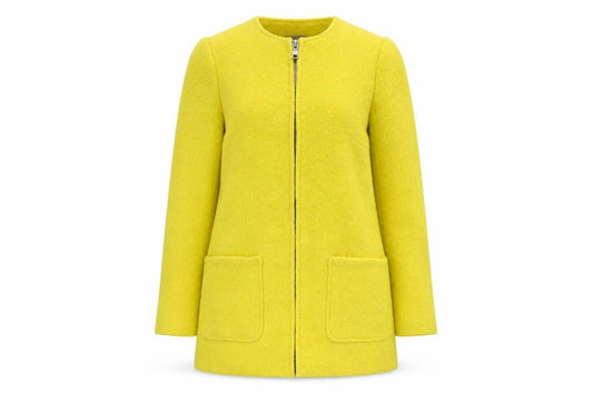 New Look Women's Yellow Wool Blend Coat Size 10