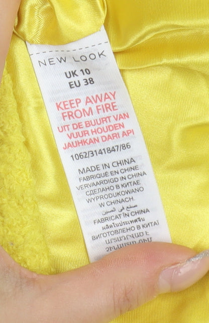New Look Women's Yellow Wool Blend Coat Size 10