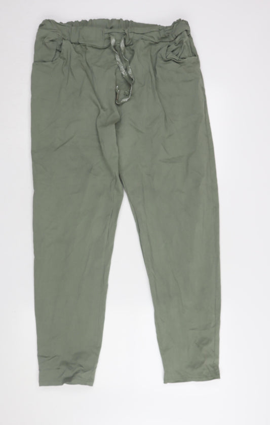 New Collection Green Relaxed Trousers, Size 2XS