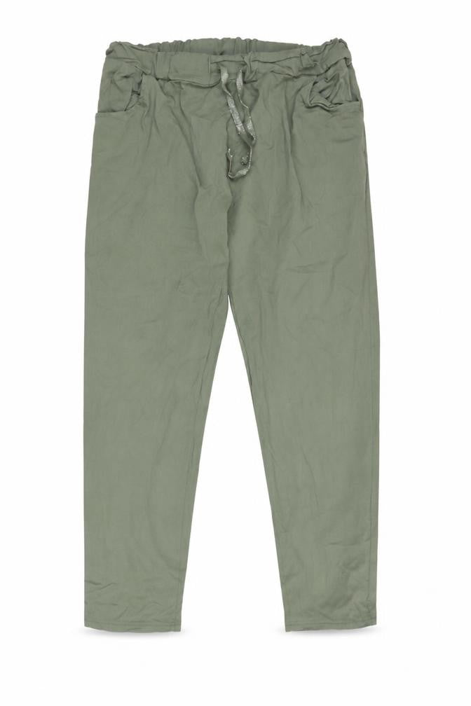 New Collection Green Relaxed Trousers, Size 2XS