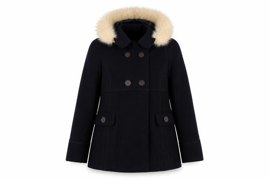 Topshop Women's Black Hooded Parka Coat Size 6