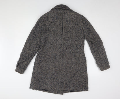 Warehouse Women's Grey Herringbone Pea Coat Size 8