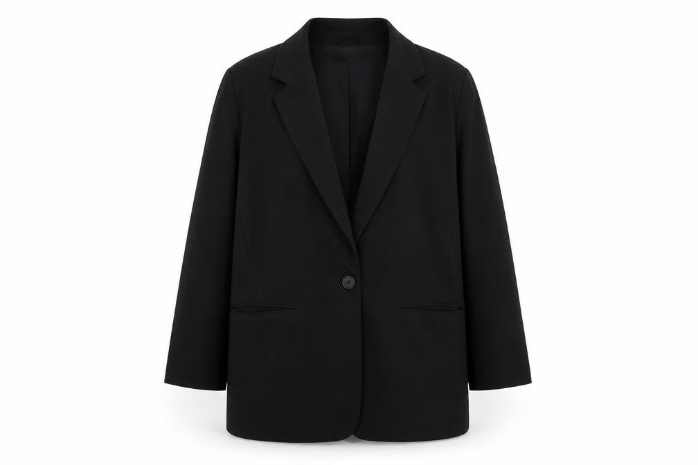 H&M Women's Black Blazer - Lined, Size L, Business
