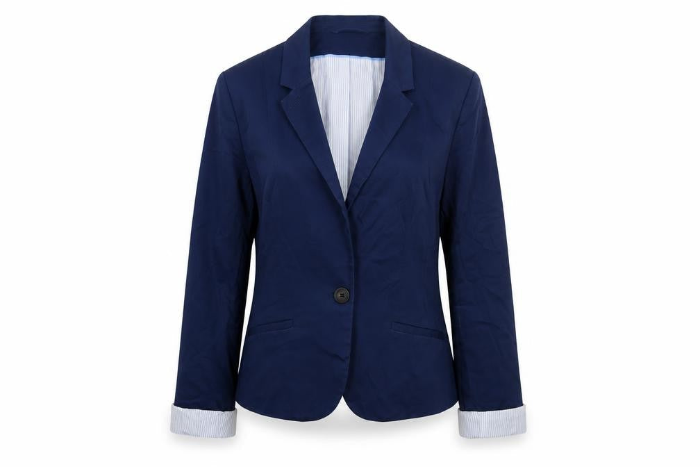 H&M Women's Blue Suit Jacket Size 8 Classic Fit