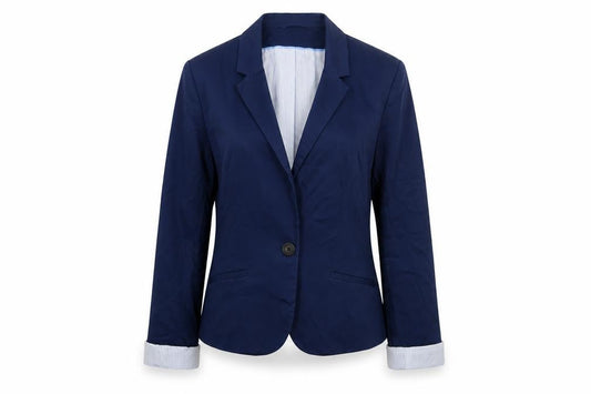H&M Women's Blue Suit Jacket Size 8 Classic Fit