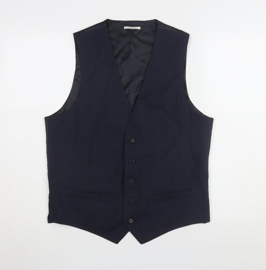 Marks and Spencer Men's Blue Chest 40R Waistcoat