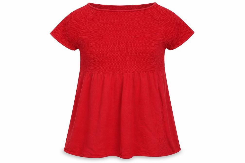 Zara Women's Red Short Sleeve Top, L, Solid