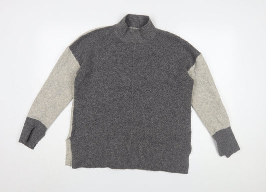 Marks and Spencer Women's Grey Mock Neck Jumper (M)