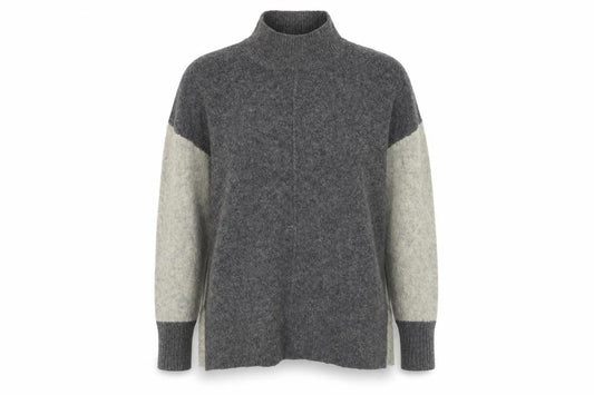 Marks & Spencer Women's Grey Mock Neck Jumper (M)