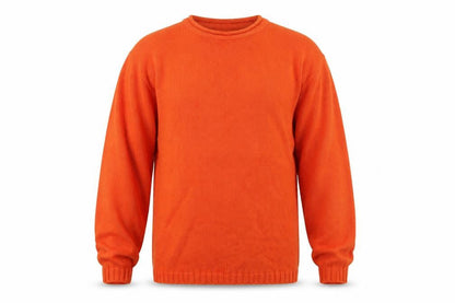 Fosters Trading Men's Orange Cotton Pullover Jumper M