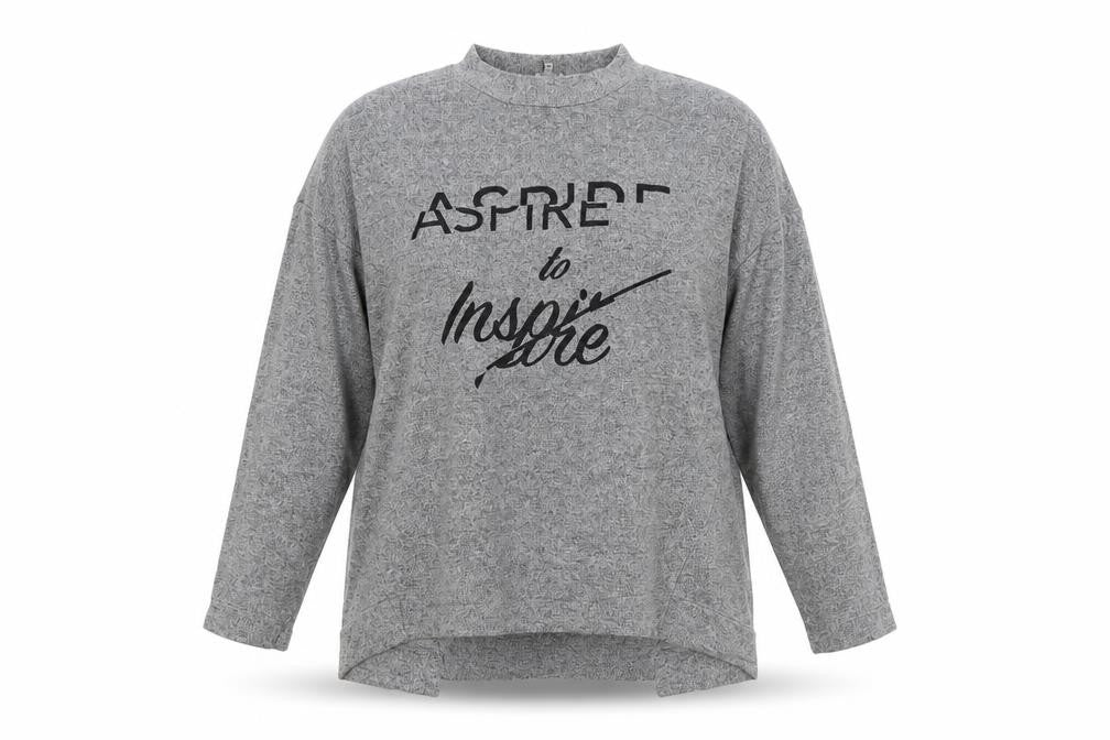 River Island Women's Grey Mock Neck T-Shirt, Size 16