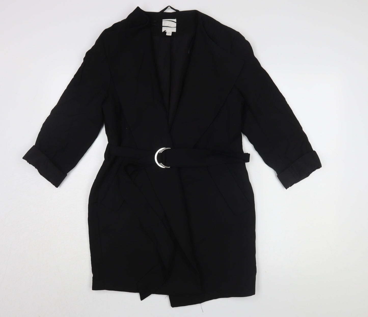 H&M Women's Black Collared Belted Dress XS