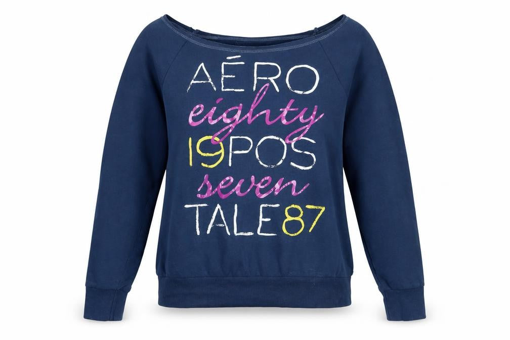 Aeropostale Women's Blue XL Pullover Sweatshirt