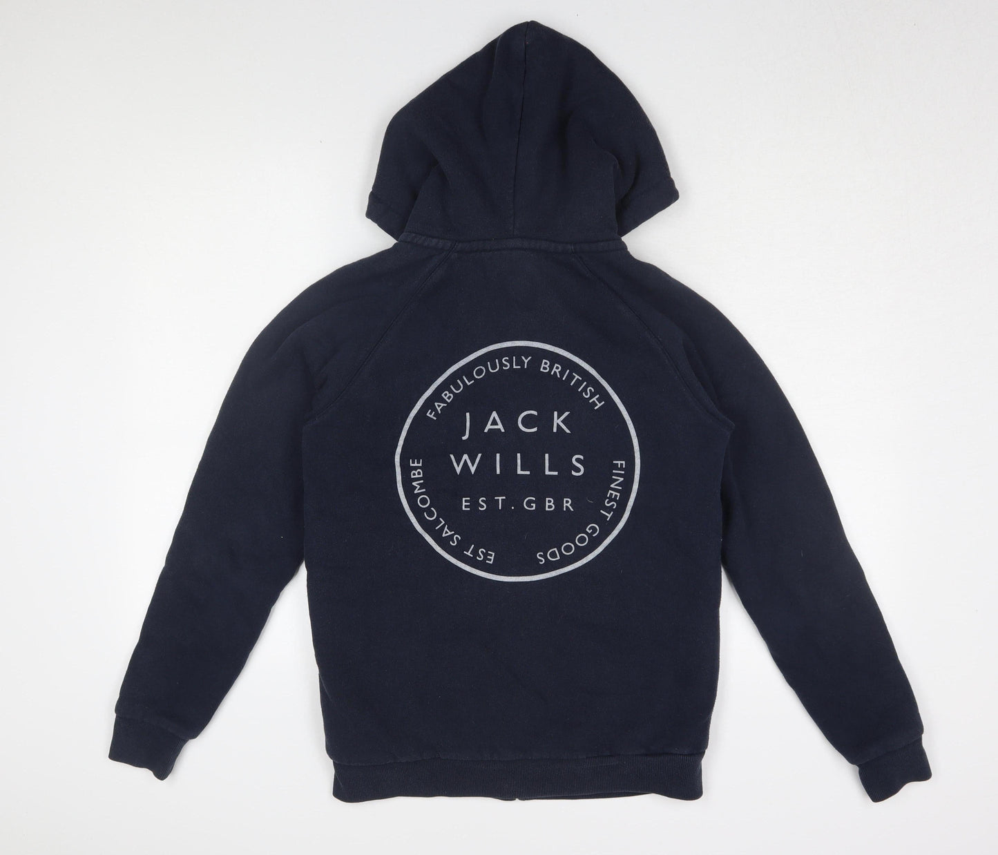 Jack Wills Women's Blue Hooded Basic Jacket, Size 10