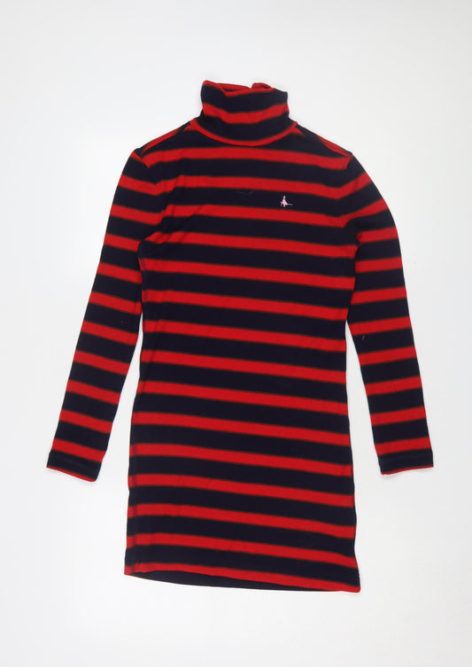Jack Wills Women's Multicoloured Stripe T-Shirt Dress Size 6