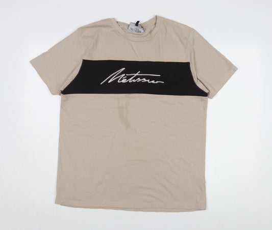 Métissier Paris Beige Crew Neck Men's T-Shirt L