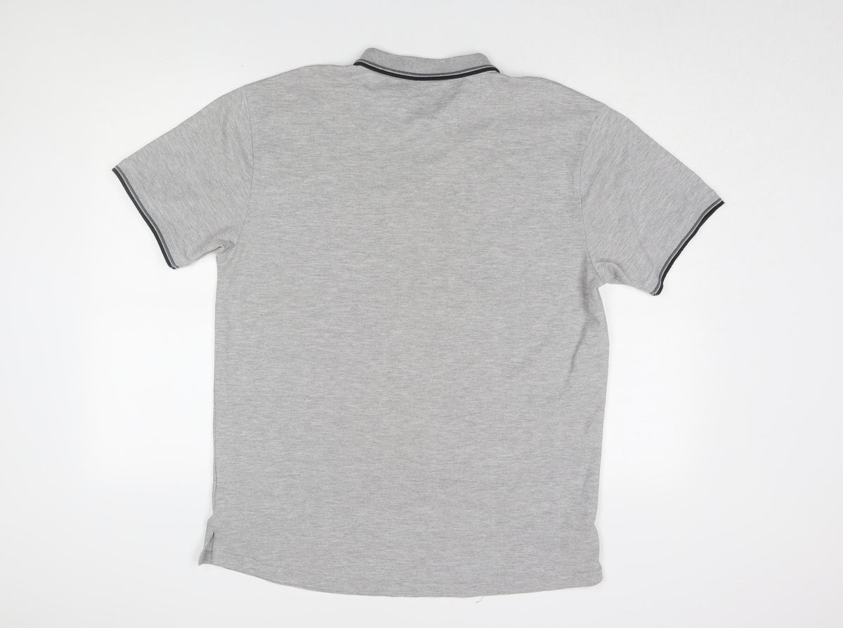 Firetrap Men's Grey XL Polo, Short Sleeve
