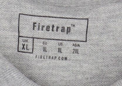 Firetrap Men's Grey XL Polo, Short Sleeve