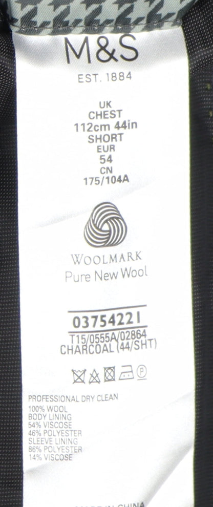 Marks & Spencer Men's Grey Wool Blazer 44S