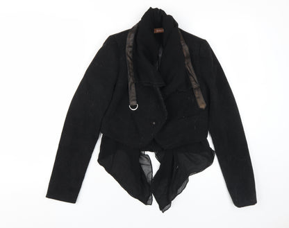 Jolie Moi Women's Black Cropped Jacket - Size 8, Elegant Style