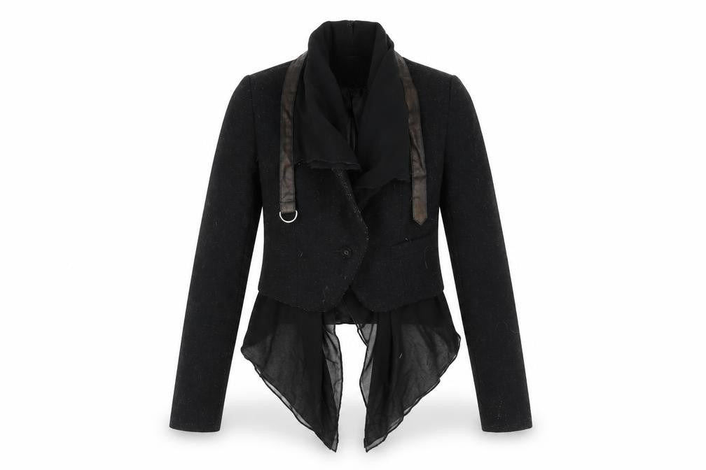 Jolie Moi Women's Black Cropped Jacket - Size 8, Elegant Style