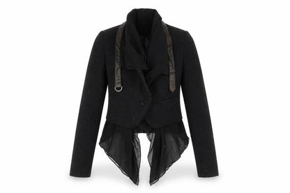 Jolie Moi Women's Black Cropped Jacket - Size 8, Elegant Style