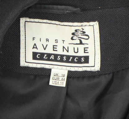 First Avenue Women's Black Classic Coat Size 18