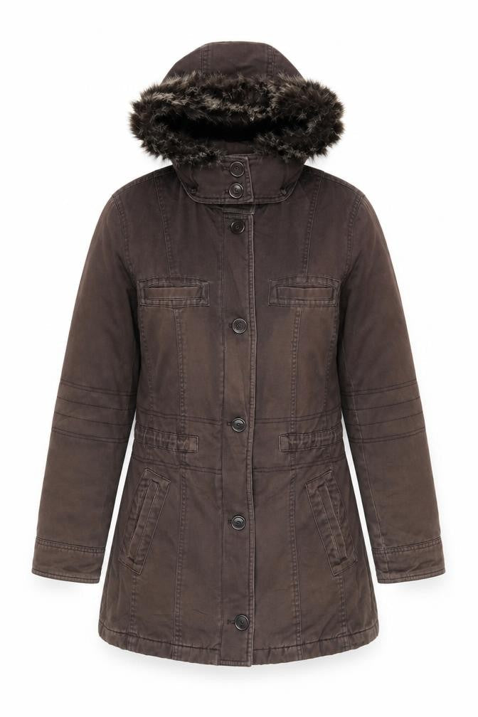 Mackays Women's Brown Hooded Parka Coat, Size 10