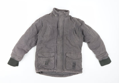 Additional front view of Sevenhill boys’ grey cotton basic jacket 6 years