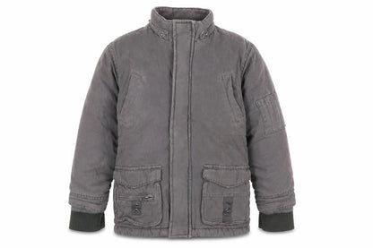 Front view of Sevenhill boys’ grey cotton basic jacket 6 years
