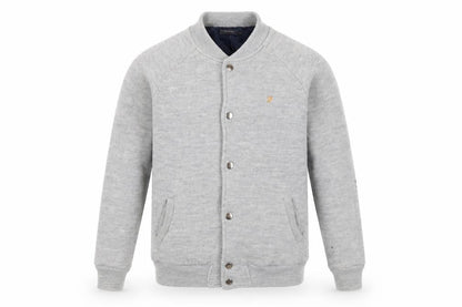 Farah Vintage Men's Grey Wool Varsity Jacket S
