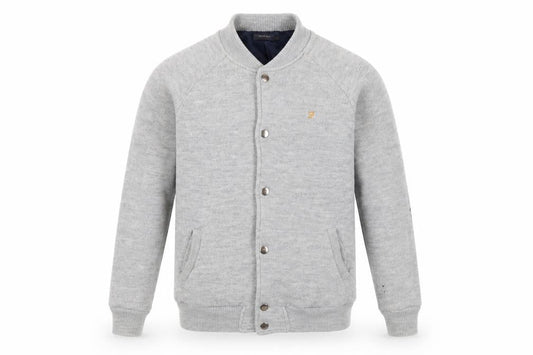 Farah Vintage Men's Grey Wool Varsity Jacket S