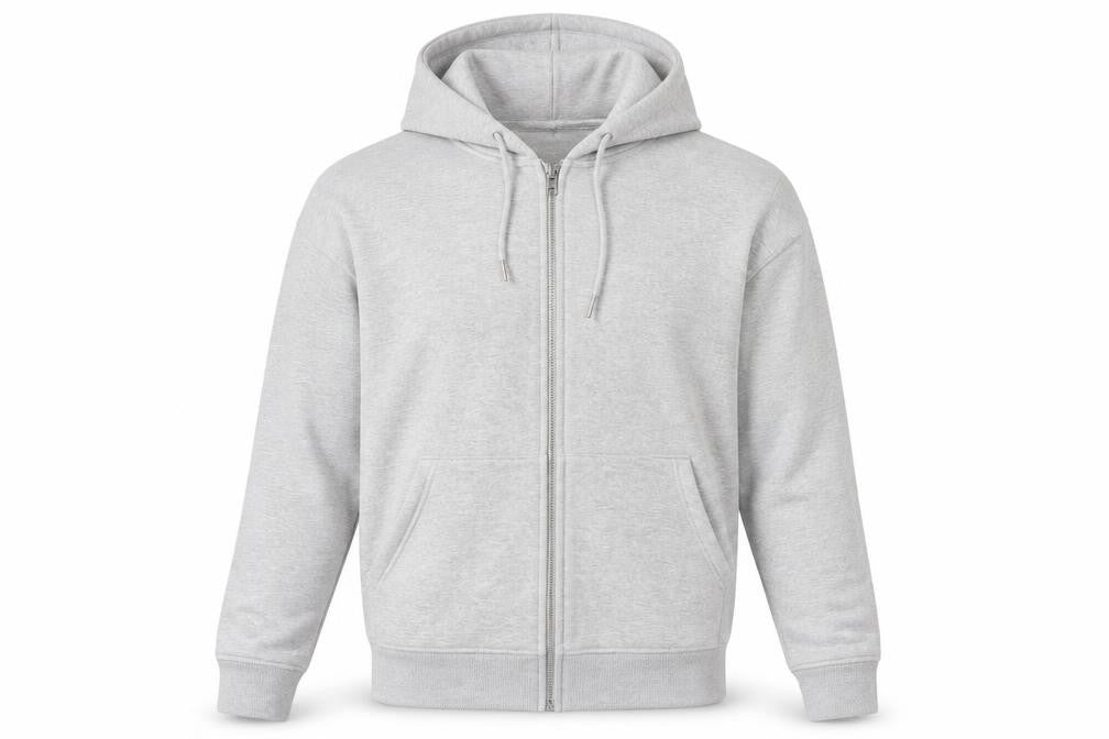 Zara Men’s Grey Full Zip Hoodie, Size 12, Classic Comfort