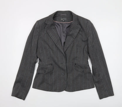 Additional front view of Mexx Women's Grey Pinstripe Suit Jacket, size 12