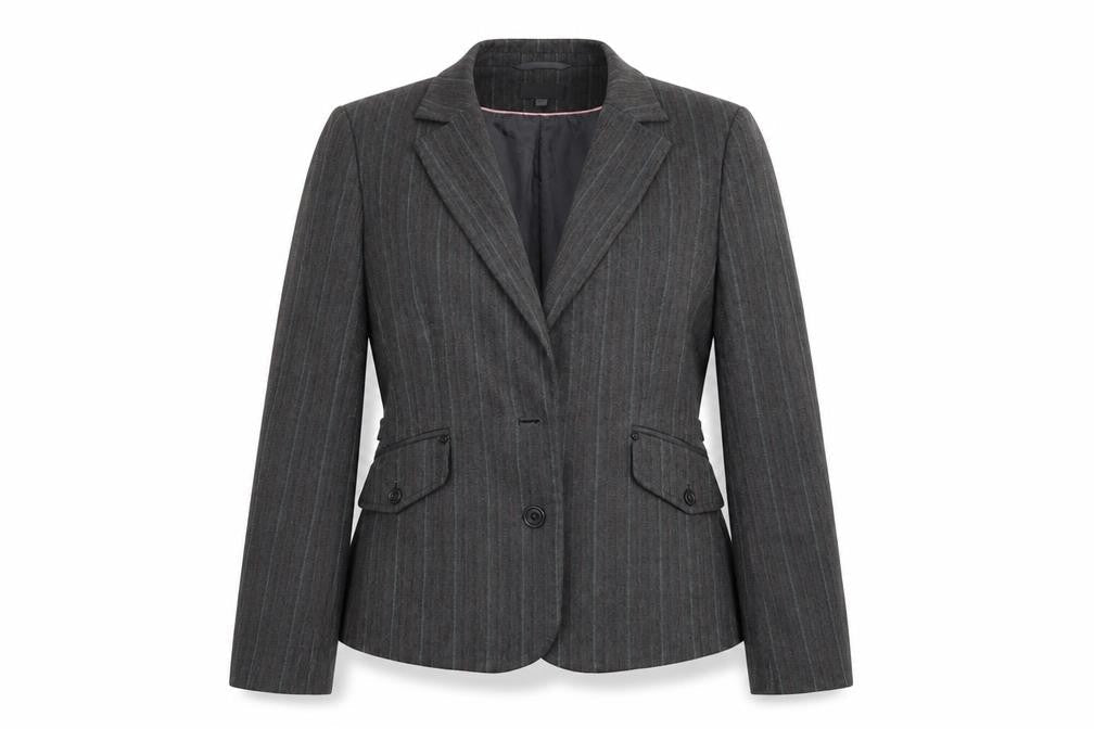 Mexx Women's Grey Pinstripe Suit Jacket Size 12