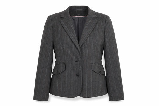 Mexx Women's Grey Pinstripe Suit Jacket Size 12