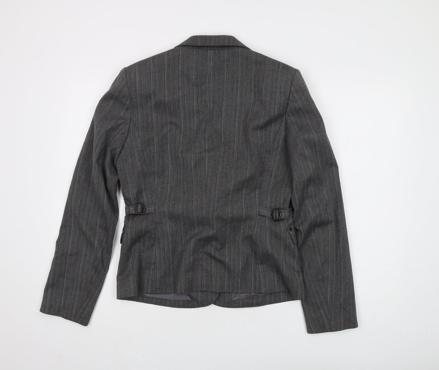 Mexx Women's Grey Pinstripe Suit Jacket Size 12