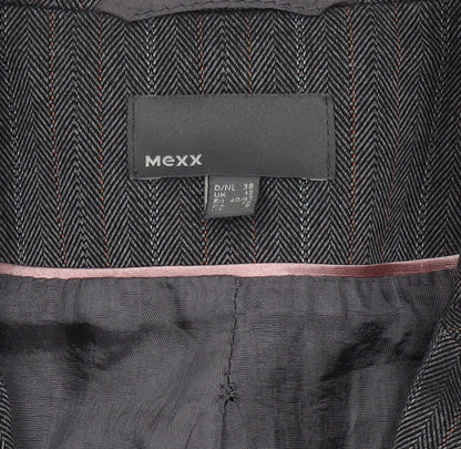 Close-up detail of Mexx Women's Grey Pinstripe Suit Jacket, size 12