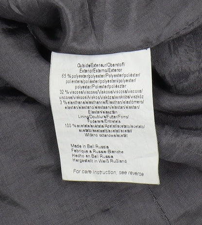 Brand and care label for Mexx Women's Grey Pinstripe Suit Jacket, size 12