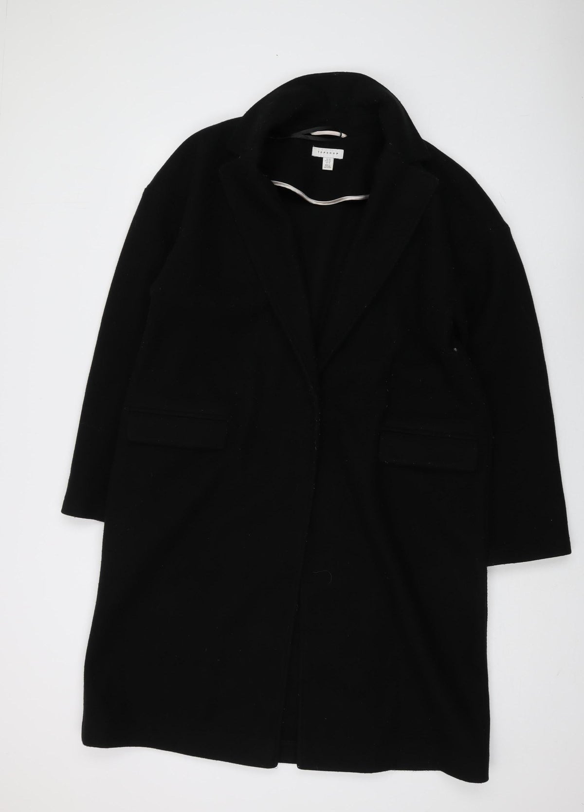 Topshop Women's Black Formal Overcoat Size 14